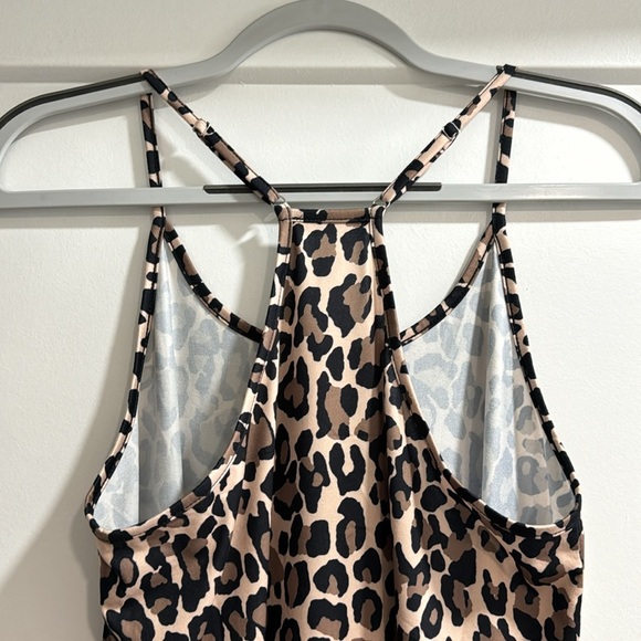 Women’s Coverup Causal Dress Lounge Sleep Leopard Animal Print Razor Back Medium - Picture 3 of 12